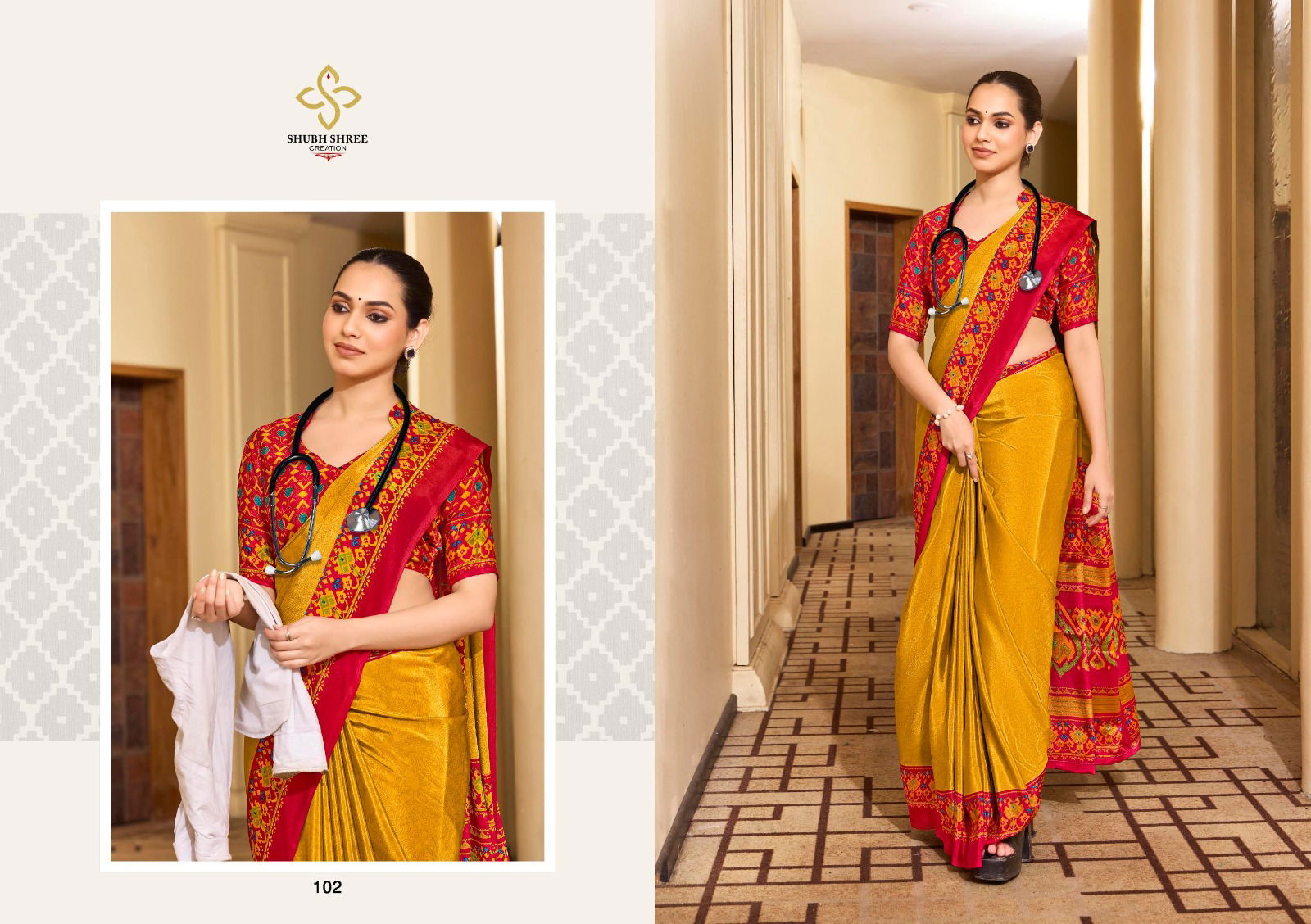 Florence By Shubh Shree Crepe Printed Sarees Wholesale Online